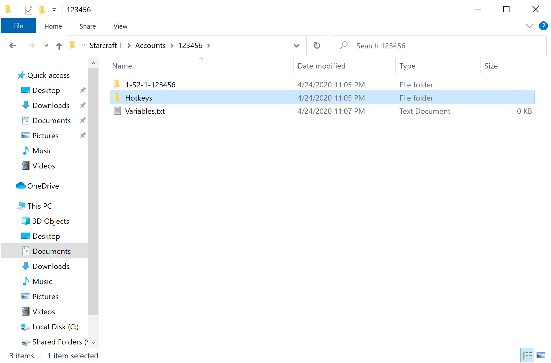 [The Starcraft II profile folder]