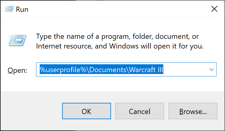 [Opening the folder for your Warcraft III profile]